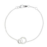 Les poulettes bijoux - bracelet argent 925 double anneaux