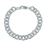 Les poulettes bijoux - bracelet argent 925 gourmette mailles rondes