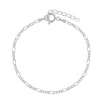 Les poulettes bijoux bracelet en argent 925 maille figaro 1, 7mm
