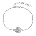 Les poulettes bijoux - bracelet argent 925 oeil de sainte lucie rond - moyen mod�le