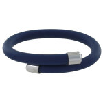 Les poulettes bijoux - bracelet argent 925 et silicone - classics - bleu navy
