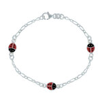 Les poulettes bijoux - bracelet argent 925 trois coccinelles