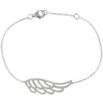 Les poulettes bijoux - bracelet argent aile d'ange et strass