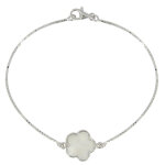 Les poulettes bijoux - bracelet argent chance et nacre ivoire