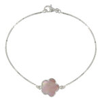 Les poulettes bijoux - bracelet argent chance et nacre rose