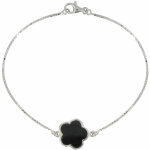 Les poulettes bijoux - bracelet argent chance et onyx noir