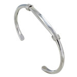 Les poulettes bijoux - bracelet argent demi jonc style gourmette et deux tourbillons