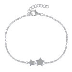 Les poulettes bijoux - bracelet argent deux etoiles