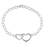 Les poulettes bijoux - bracelet argent double coeurs
