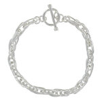 Les poulettes bijoux - bracelet argent gourmette maillons entrelac�s