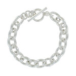 Les poulettes bijoux - bracelet argent gourmette maillons larges ovales