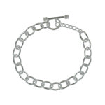 Les poulettes bijoux - bracelet argent gourmette maillons ovales