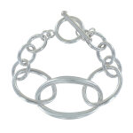 Les poulettes bijoux - bracelet argent grosse gourmette mailles ovales fermoir t