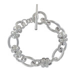 Les poulettes bijoux - bracelet argent grosse gourmette tourbillons fermoir t
