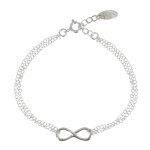Les poulettes bijoux - bracelet argent infini double chaines