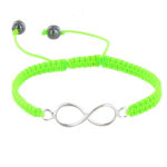 Les poulettes bijoux - bracelet argent infini lien tr�ss� fluo - classics - vert