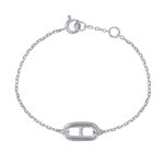 Les poulettes bijoux - bracelet argent maille marine