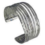 Les poulettes bijoux - bracelet argent manchette multifils