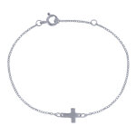Les poulettes bijoux - bracelet argent mini croix