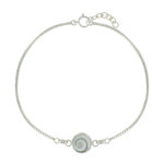 Les poulettes bijoux - bracelet argent oeil de sainte lucie rond - petit mod�le