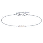 Les poulettes bijoux - bracelet argent petits tubes et trois perles blanches