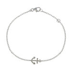 Les poulettes bijoux - bracelet argent rhodi� ancre
