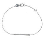 Les poulettes bijoux - bracelet argent rhodi� barrette de strass