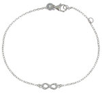 Les poulettes bijoux - bracelet argent rhodi� mini infini et strass