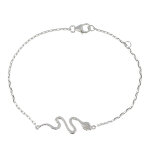 Les poulettes bijoux - bracelet argent rhodi� serpent