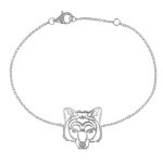 Les poulettes bijoux - bracelet argent t�te de loup