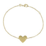 Les poulettes bijoux - bracelet coeur plaqu� or - 3 microns 18k