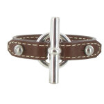 Les poulettes bijoux - bracelet cuir et fermoir t argent 925 - classics - marron fon