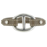 Les poulettes bijoux bracelet cuir et maille marine argent 925 - classics - beige
