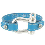Les poulettes bijoux bracelet cuir et manille argent 925 - turquoise