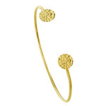 Les poulettes bijoux - bracelet demi jonc plaqu� or pastilles martel�es