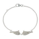 Les poulettes bijoux - bracelet deux ailes d'ange argent 925