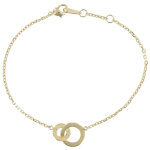 Les poulettes bijoux - bracelet double anneaux plaqu� or