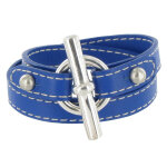 Les poulettes bijoux - bracelet double tour cuir et fermoir t argent 925 - classics