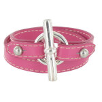Les poulettes bijoux bracelet double tour cuir et fermoir t argent 925 - colors