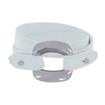 Les poulettes bijoux - bracelet double tour cuir et maille carr�e argent 925 - blanc