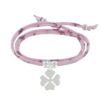 Les poulettes bijoux bracelet double tour lien etoiles et tr�fle argent 925 - classi