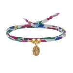 Les poulettes bijoux - bracelet double tour lien liberty et petite m�daille vierge m