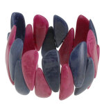 Les poulettes bijoux - bracelet elastique manchette tagua fuchsia et gris ardoise