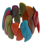 Les poulettes bijoux - bracelet elastique manchette tagua multicolore et�