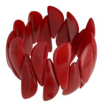 Les poulettes bijoux - bracelet elastique manchette tagua rouge