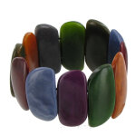 Les poulettes bijoux - bracelet elastique tagua multicolore automne