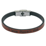 Les poulettes bijoux - bracelet enfant cuir  i love rock'n roll