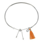 Les poulettes bijoux - bracelet enfant laiton argent� demi jonc goutte de strass et