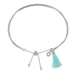 Les poulettes bijoux - bracelet enfant laiton argent� demi jonc goutte de strass et