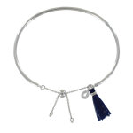 Les poulettes bijoux - bracelet enfant laiton argent� demi jonc goutte de strass et